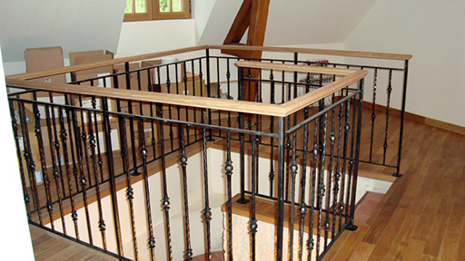 balustrade-fer-forge Balustrade en fer forgé et bois